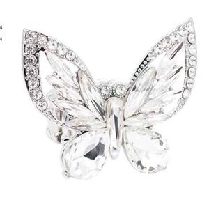 Crystal Butterfly Statement Ring